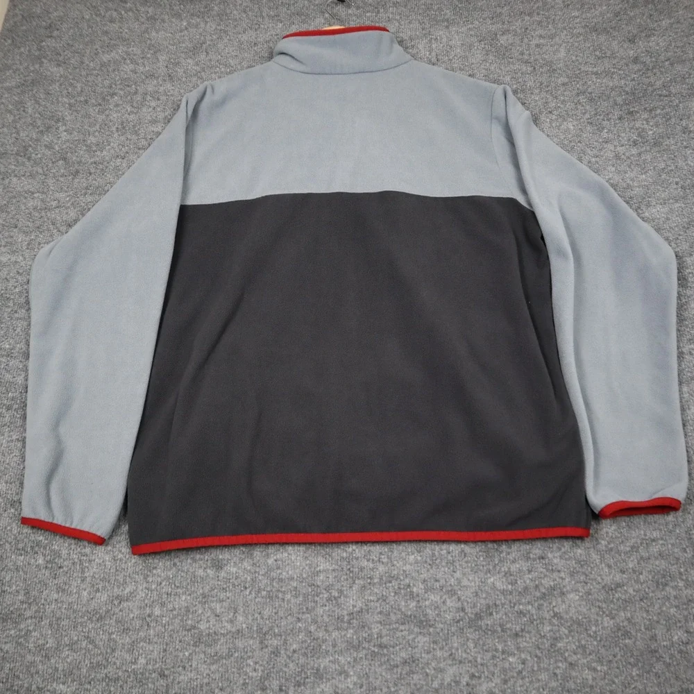 Columbia‎ Mens Fleece Snap Pullover Foster Creek Gray Black Red Sweatshirt Large - Picture 4 of 11